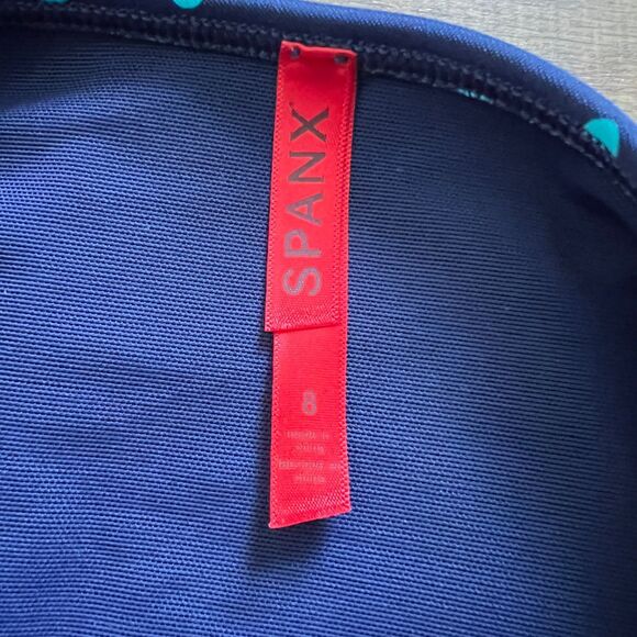 NWT Spanx Flirty Skirted Swim Bottom Size 8 Navy Splash Polka Dot Print 2680 - Picture 7 of 12